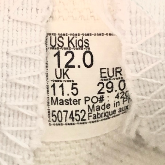 Vans Kids Combo T-Shirt Size Medium And Classic Slip On Shoes Size 12 (Lot Of 2) - Picture 16 of 16